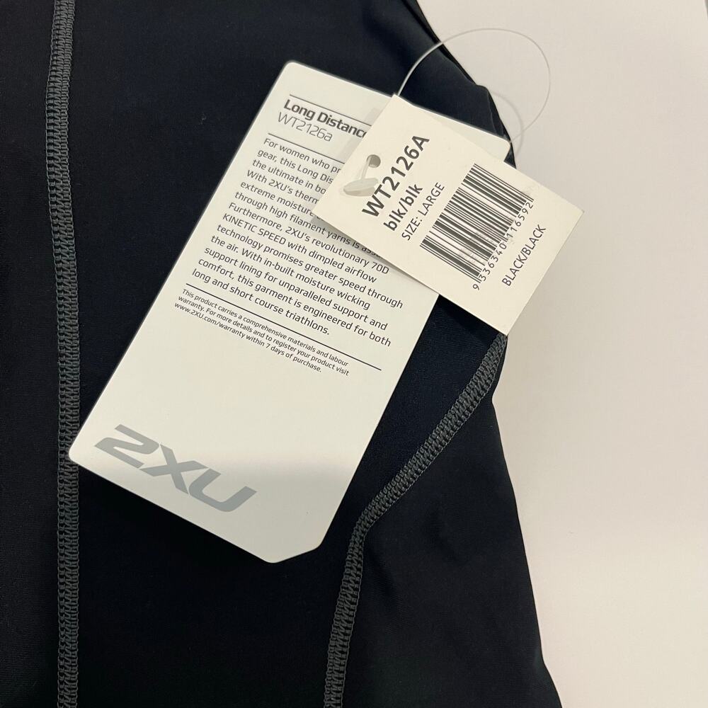 2XU Women's LG Tri Singlet Black Compression 1/2 Zip Athletic Tank Top NWT - Picture 3 of 5